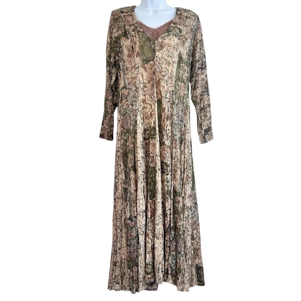 Styleworks Vtg 90s Lace Long Sleeve Maxi Dress Size M Fairy Grunge Whimsical